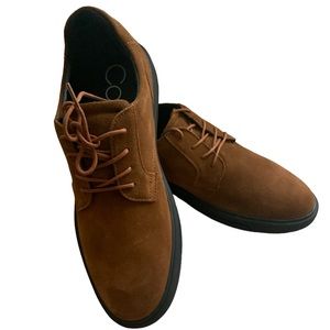 Calvin Klein Men's Casual Gleyber Silky Suede Shoes russet brown